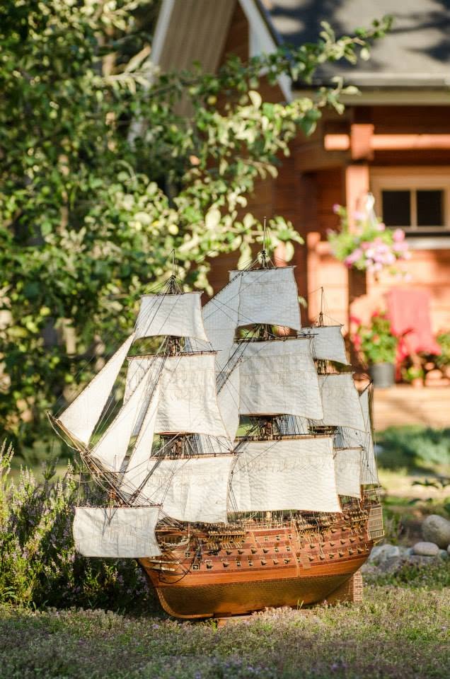 The finished Victory model outdoors in summer sunlight